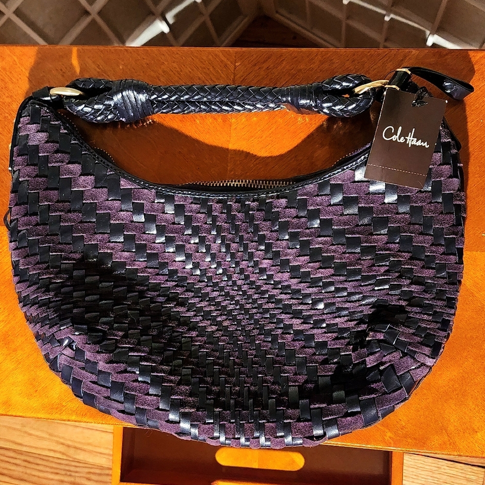 COLE HAAN LEATHER SUEDE PURSE